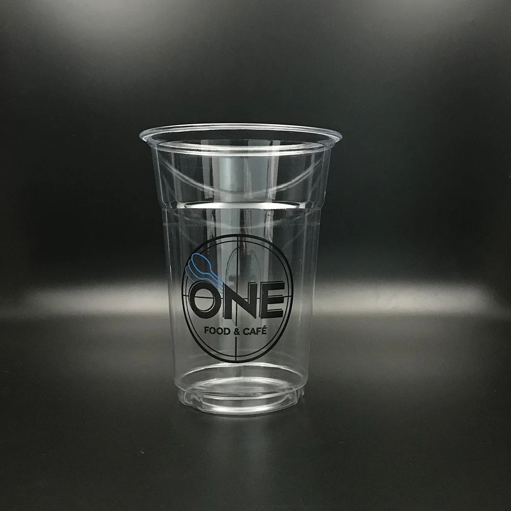 
Customized 16oz Disposable Biodegradable PLA Plastic Cold Cup With Lid 