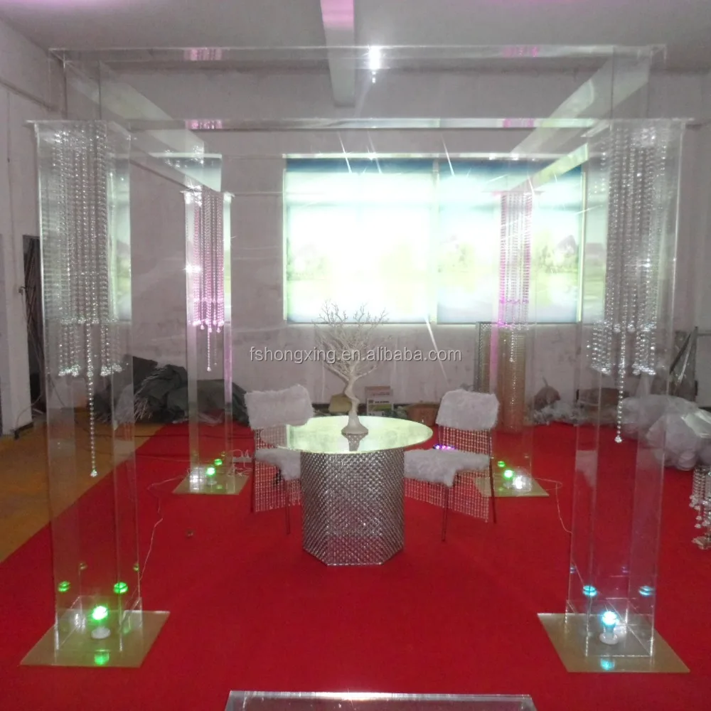 Lucite Acrylic Clear Wedding Square Chuppah Tent Structure for event decor
