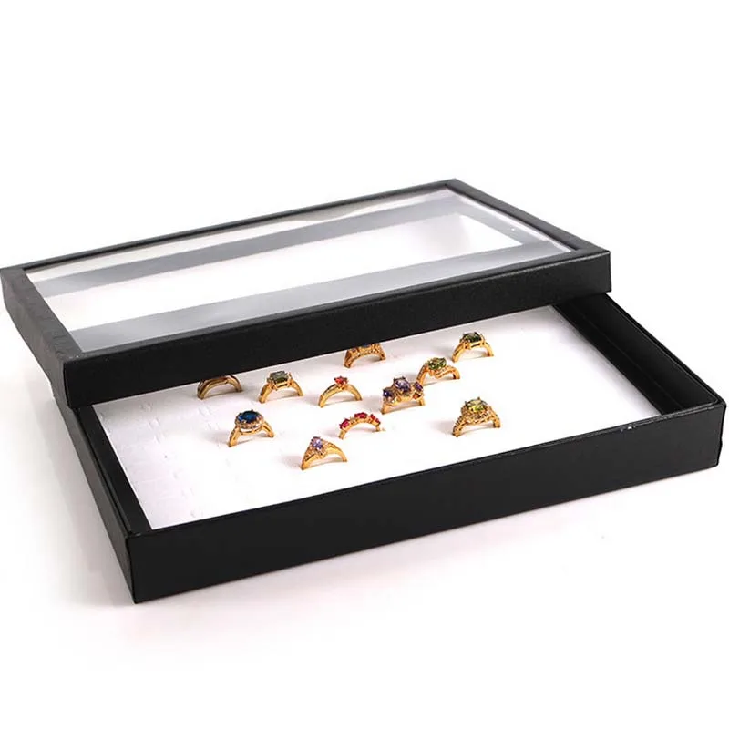 Ring Storage Ear Pin Case Organizer Holder Show Jewelry Display Box
