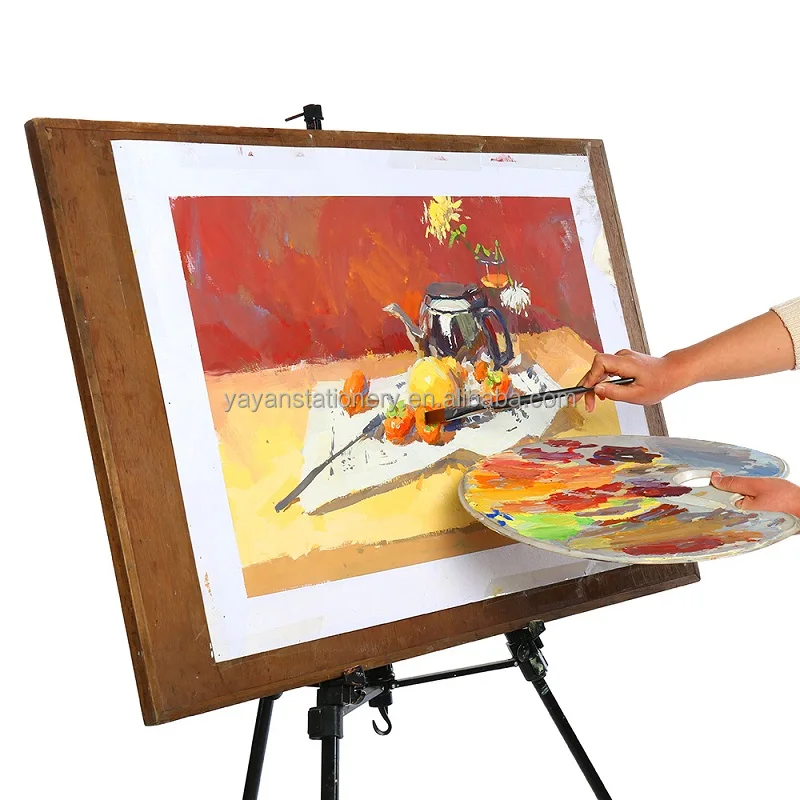 High Quality 6PCS Flat Korea Synthetic Nylon Wooden Handle Acrylic Paint Brushes