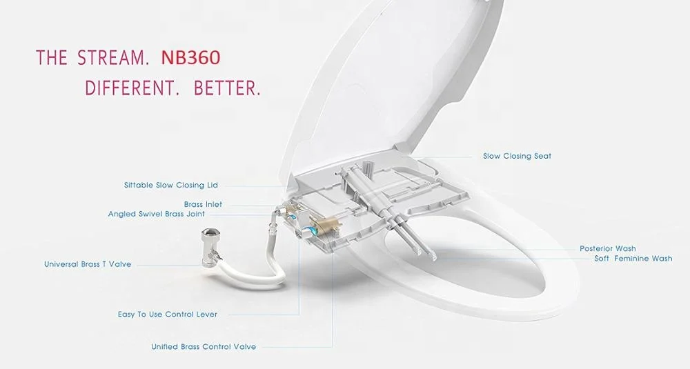 Сиденье для унитаза с двумя самоочищающимися насадками, сиденье для унитаза с биде для пресной воды, сиденье для унитаза с биде A5