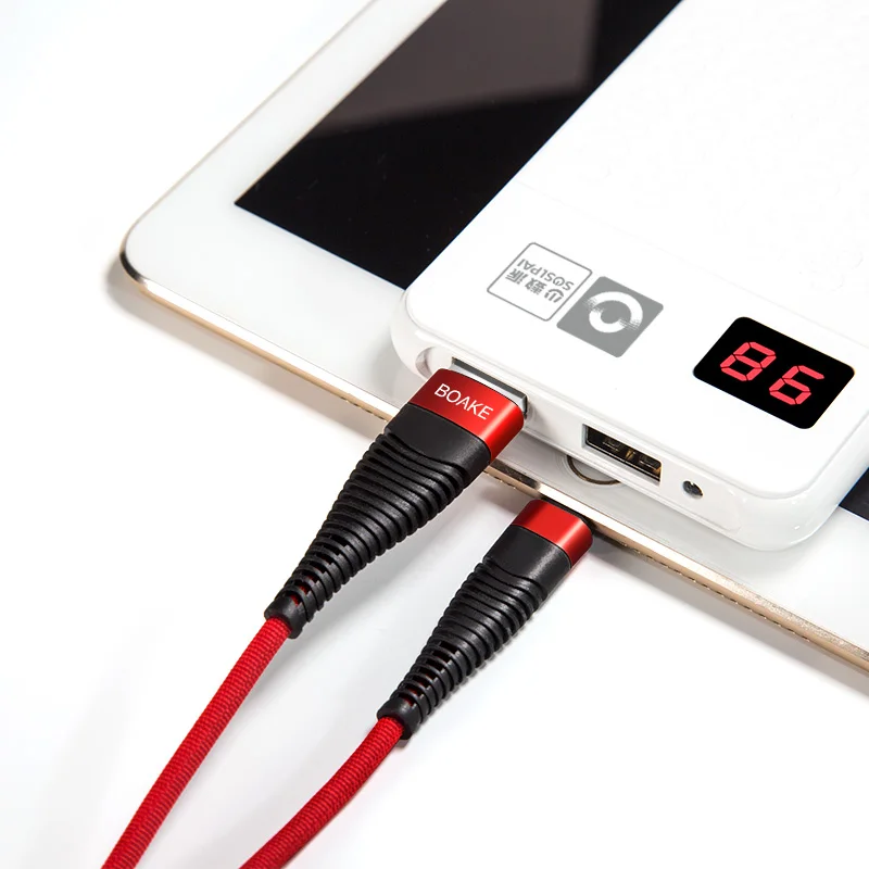High feedback 2.1a micro usb charging cable nylon braided android micro usb data cable