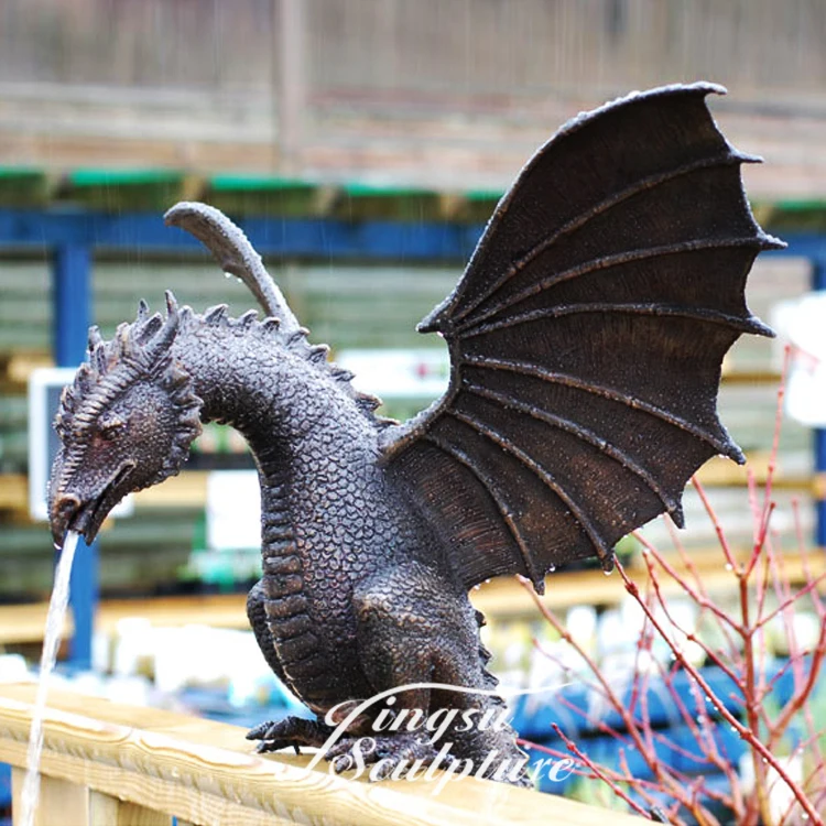 Antique bronze metal dragon sculpture