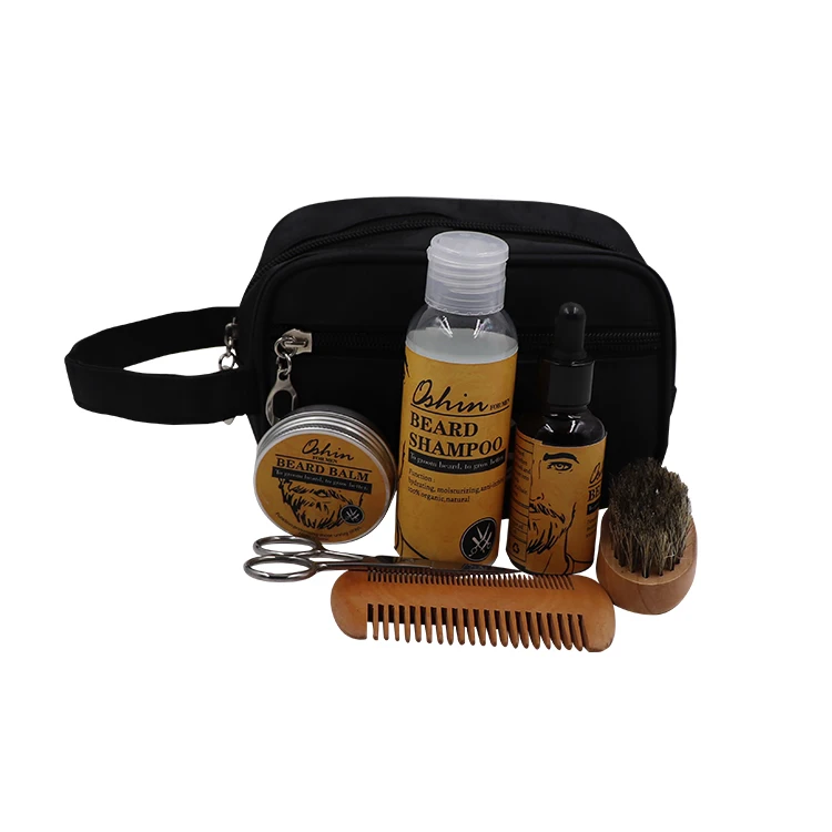 
OEM Private Label Beard Oil Kit for Men Beard and Mustache Care with Sandalwood Comb 