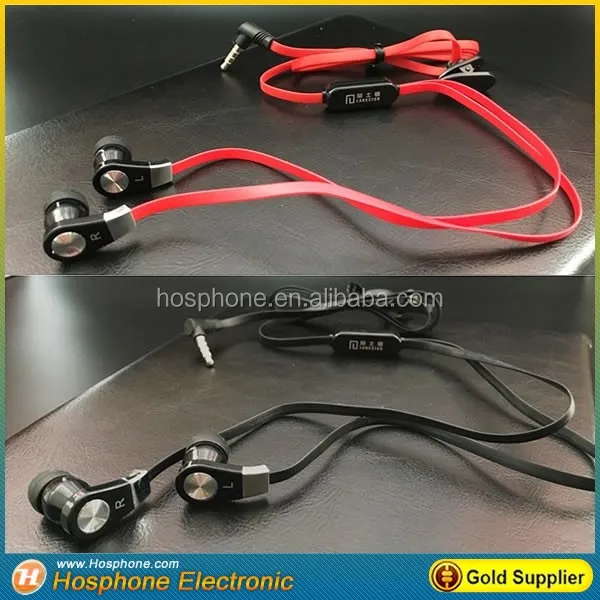 Langstom JM02 super bass stereo flat cable headphone earphone with mic for MP3 computer iphone Samsung mobile phone