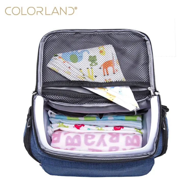 
Portable Baby Chair & Diaper Backpack Folding Child Dining High Chair Booster Seat Navy Blue 