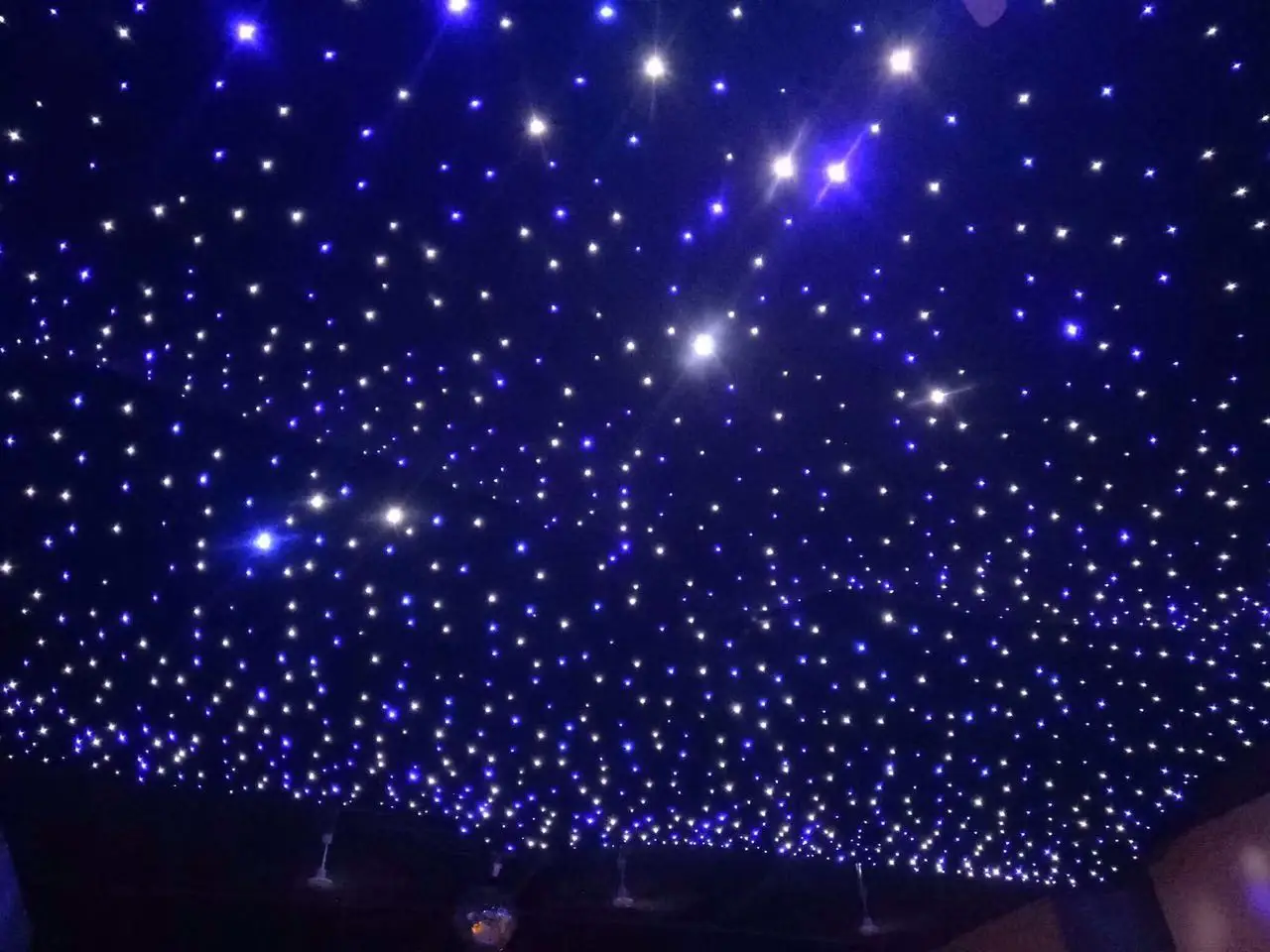 Homei lighting 4*6M Blue and White LED Star Curtain backdrop for Night Club led curtain light cloth