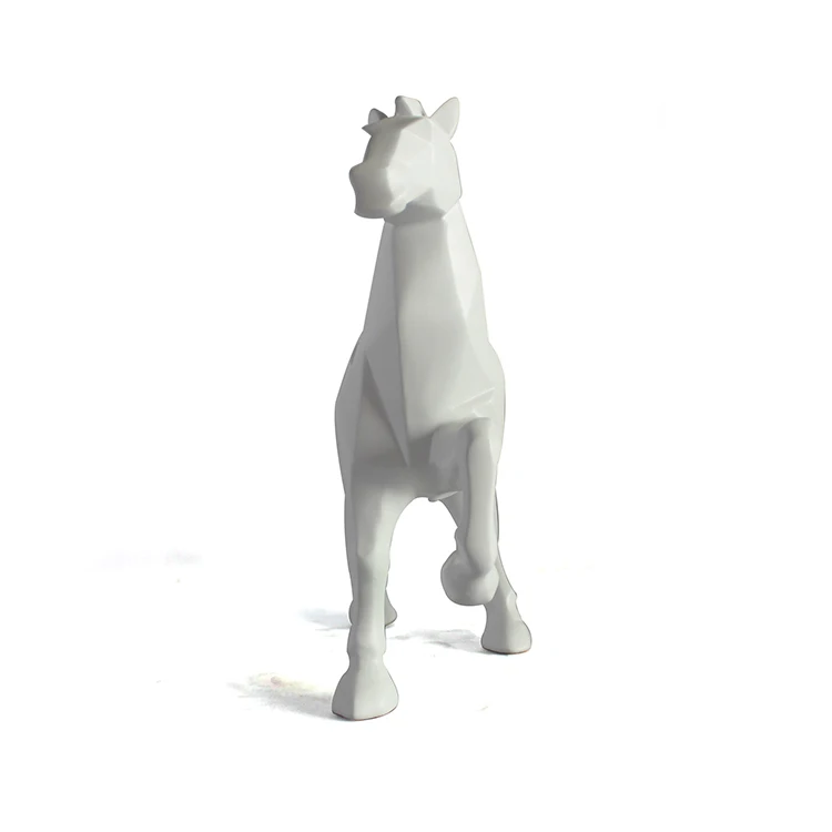 Miniature Figurines Geometric  Running Horse Resin Statue Custom Resin Craft Home Ornament Animal Statue Custom Decor