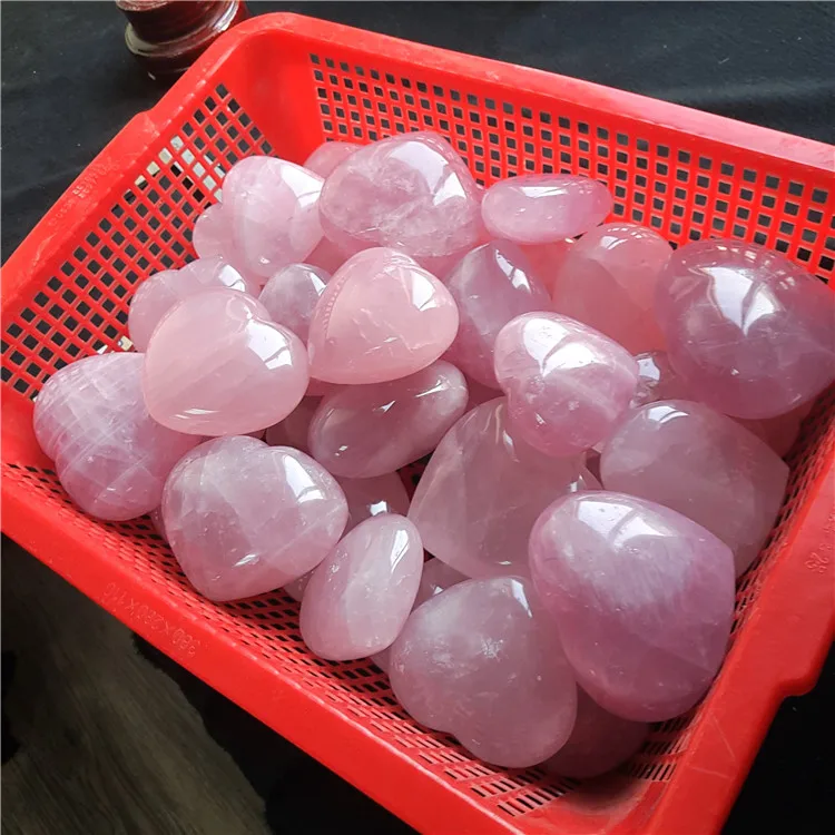 Хорошая форма Полированного Розового кристалла в форме сердца розового кварца в форме сердца для дешевой оптовой продажи