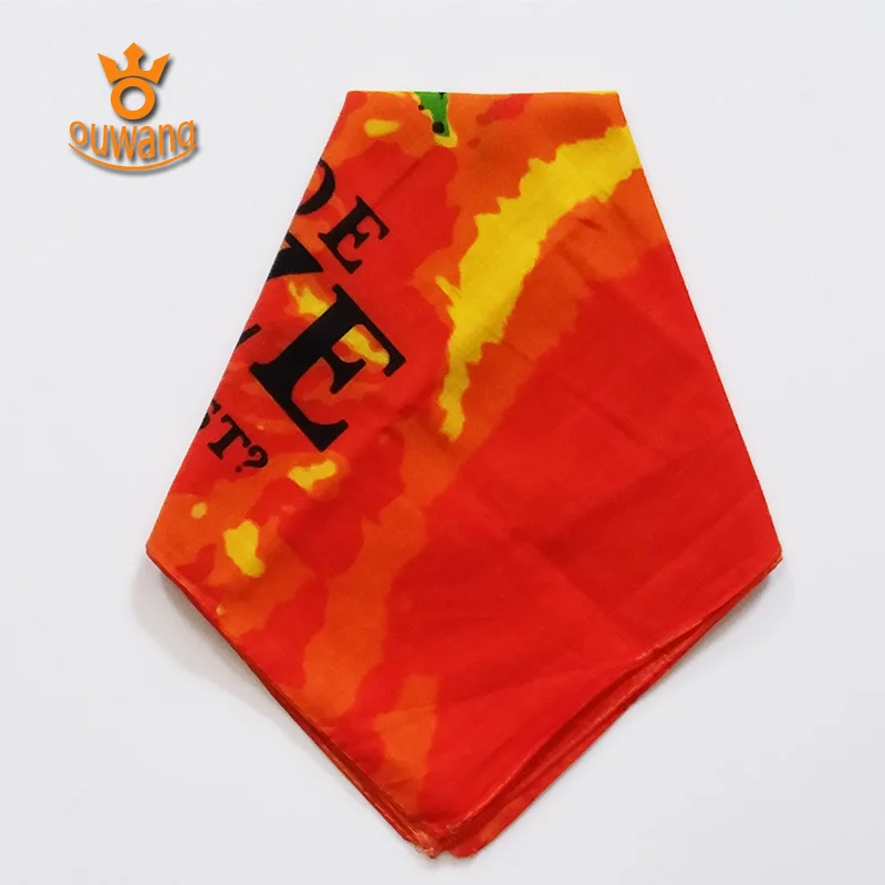 
Wholesale Cheap Custom Printed Organic Cotton Square Bandana 