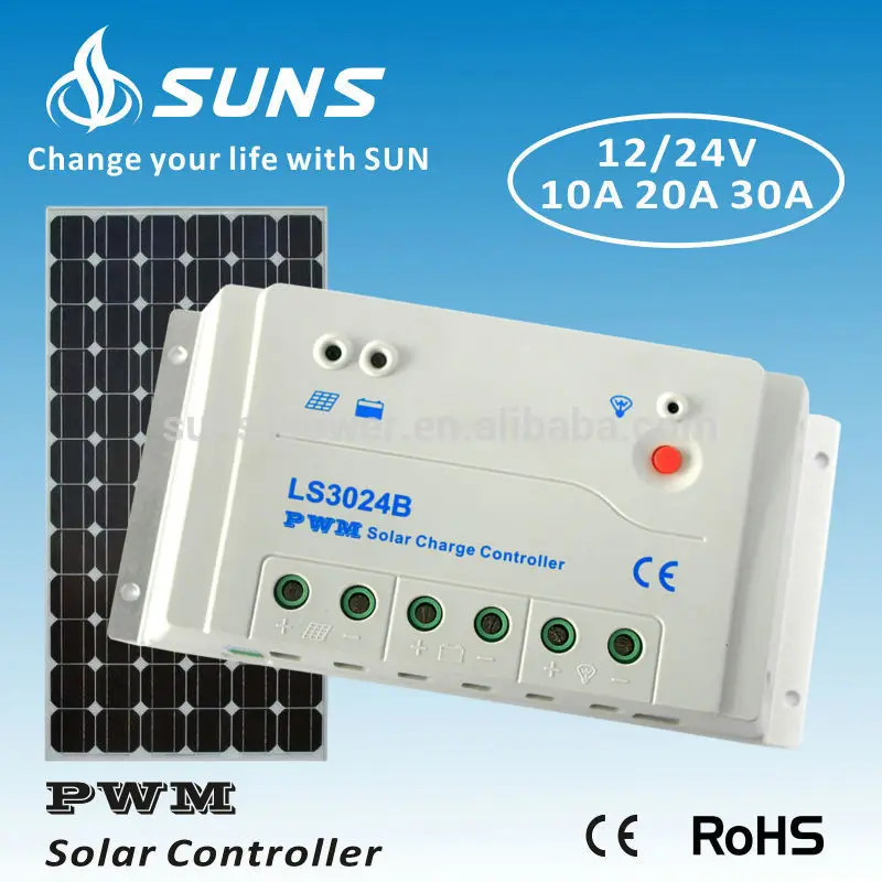 PWM 12V 24V Solar Charger Controller 30A with CE ISO9001