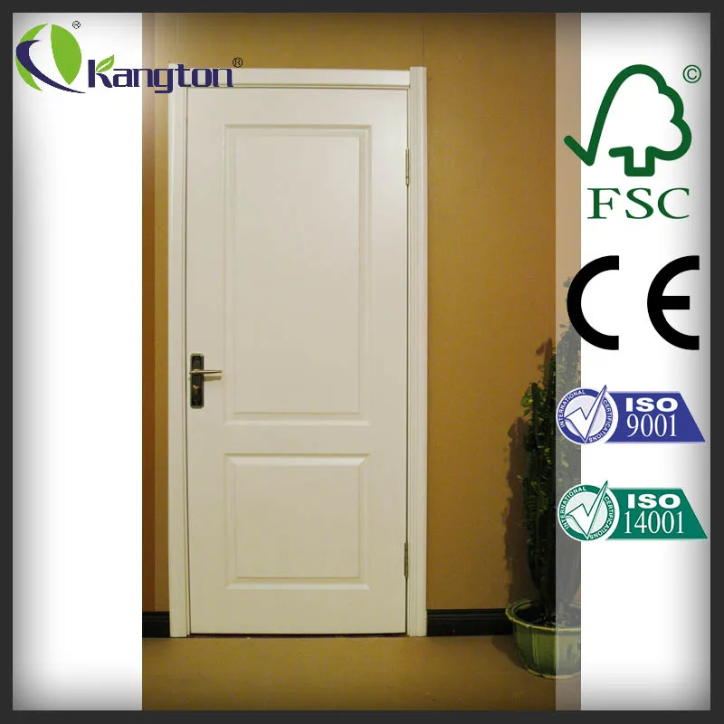 Двухпанельная синяя лакированная безопасная деревянная интерьерная дверь для