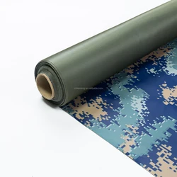 KM camouflage PVC Laminated fabric, PVC Stripe Tarpaulin in stock lot for Tent and cover