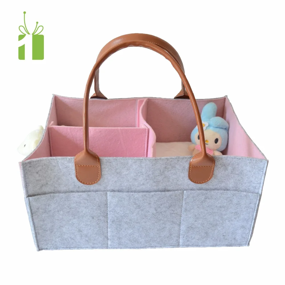 2023 fashion grey polyester cover heine nappy baby love land designer disposable bag felt diaper caddy
