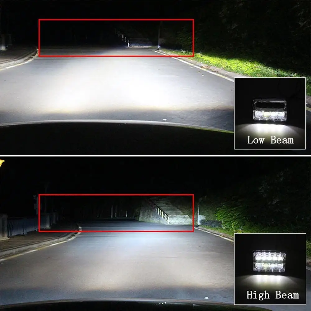 For Kenworth truck offroad 4x6' led halo headlight for Freightliner Peterbilt h4 car led light bulbs accessories