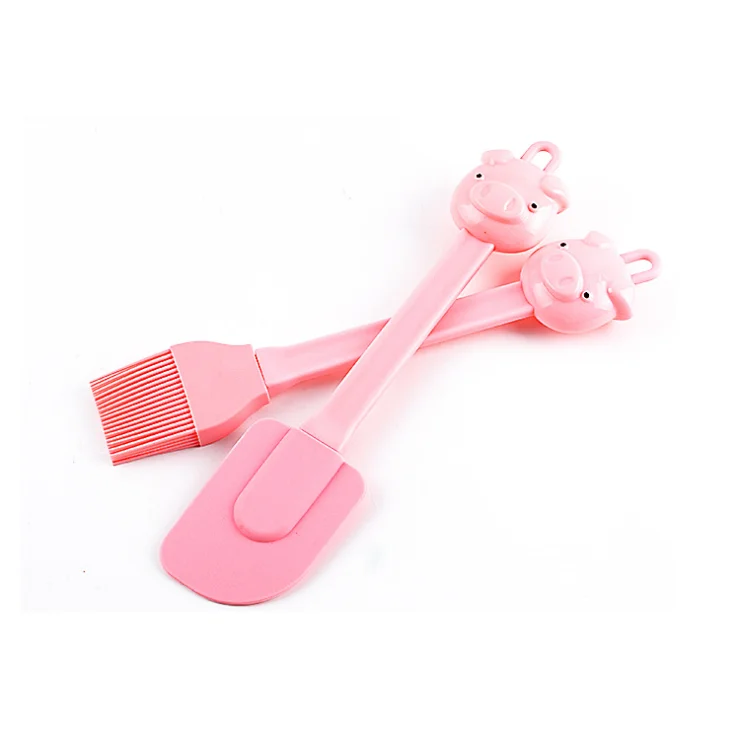 Pig cook big new butter grill cake baking kitchen silicone spatula oil brush set