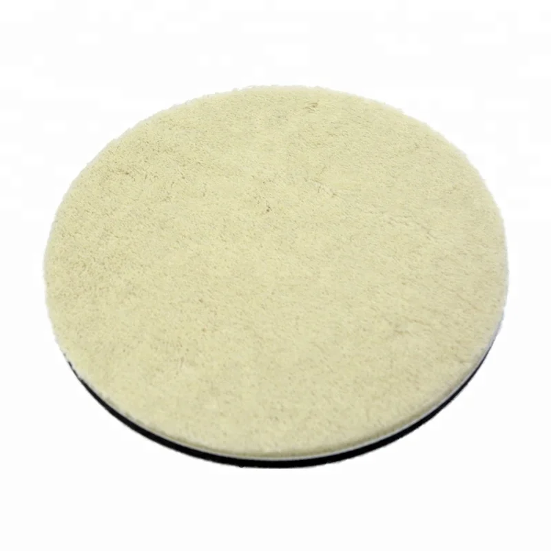 Cream color Car Polishing Waxing pad 7 inches Wool Microfiber microfiber cutting pad for Autos Cleaning