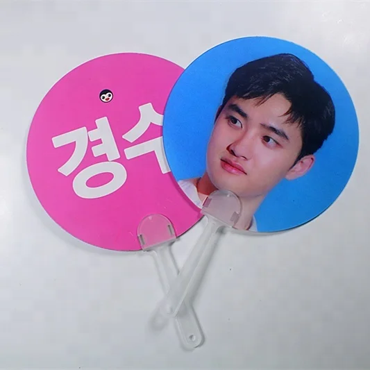 2019 new item 3d lenticular hand fan for Korea star strong amazing flip effect for summer wholesales customized