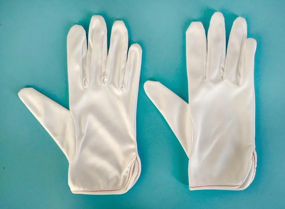 best selling dust proof bleached white microfiber satin gloves for sale