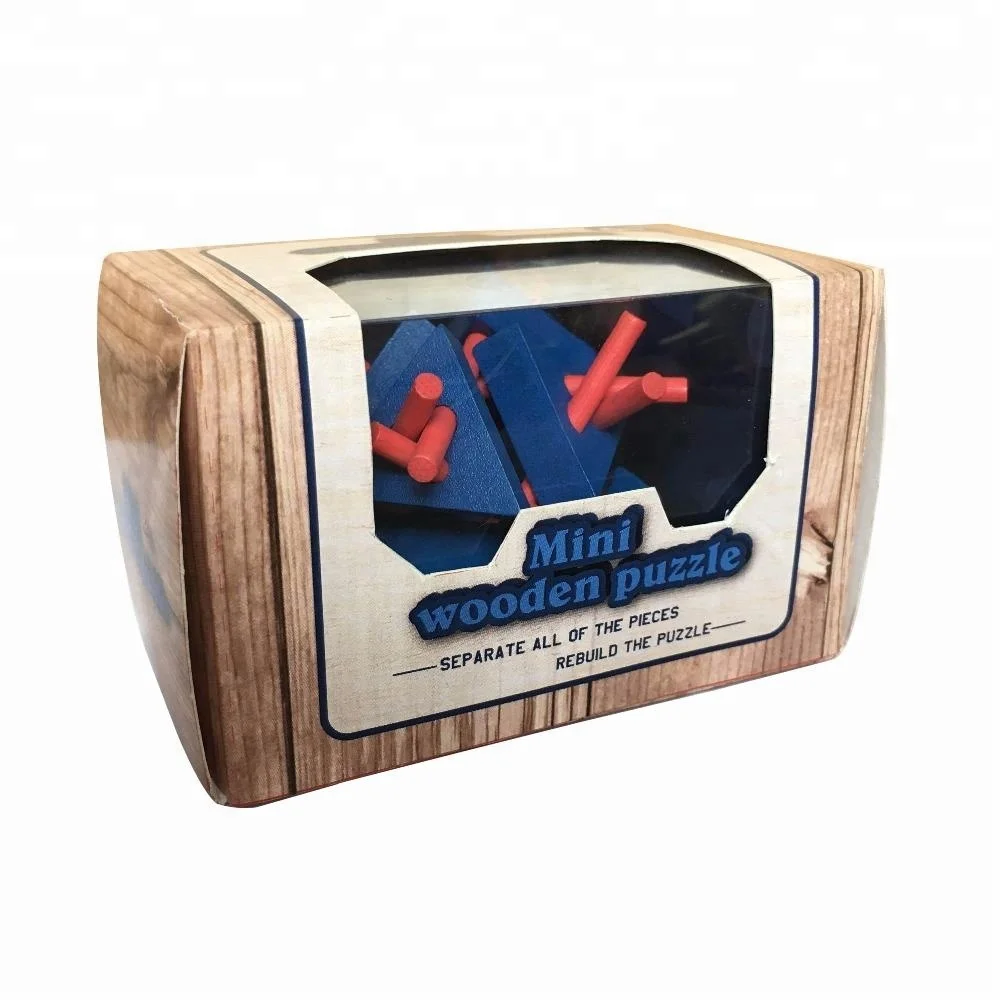 Chinese 3D brain twister mini wooden lock puzzles toys