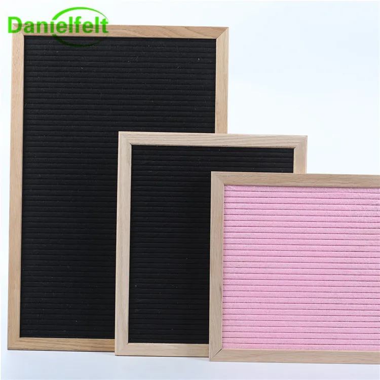 
Oak Frame Felt Letter Board Plastic Letters Black White Gold Pink 