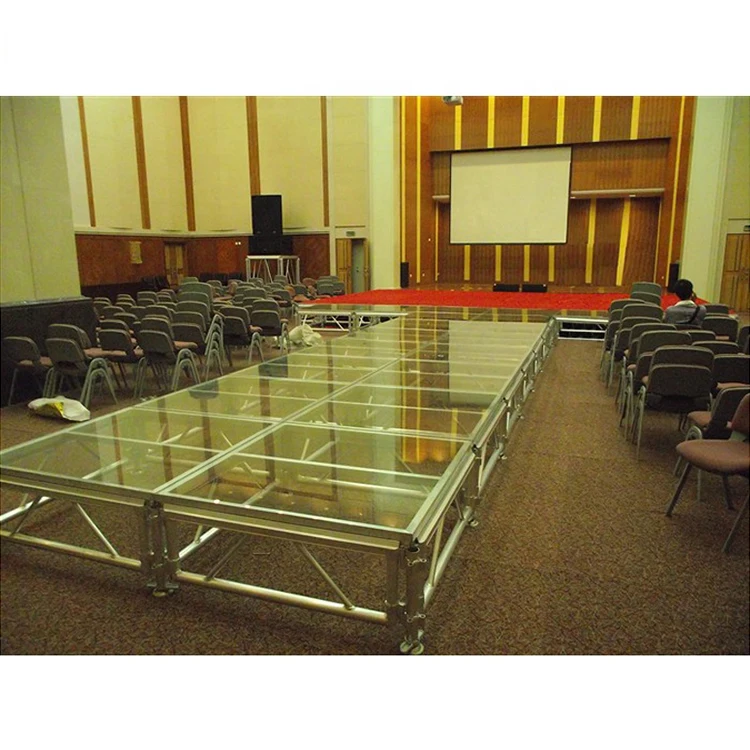 Стеклянная акриловая Свадебная концертная алюминиевая сценическая платформа Дешевая портативная