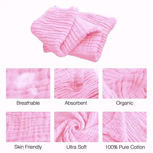 Hot sell Soft and super Absorbent 100% Cotton Muslin Blanket bath towel 6 layers Gauze