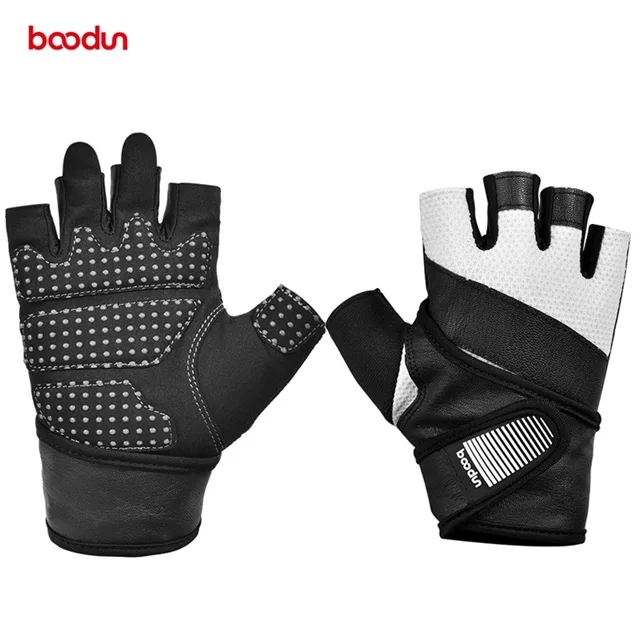 High Quality Professional Leather Half Finger Gloves Fitness Gym Weight Lifting Gloves