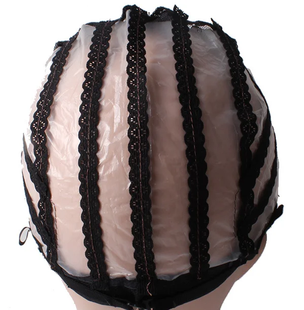 Base Black elastic mesh Wig Cap For Making Wigs Stretch Adjustable with elastic Straps Wig weave Caps