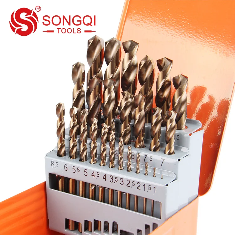 SongQi hss cobalt drill bit set 25pcs metal drill bits