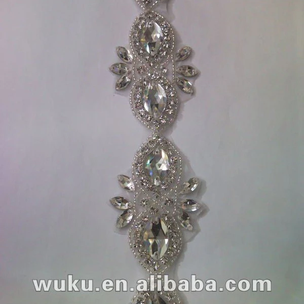 decorative crystal fabric iron on trims