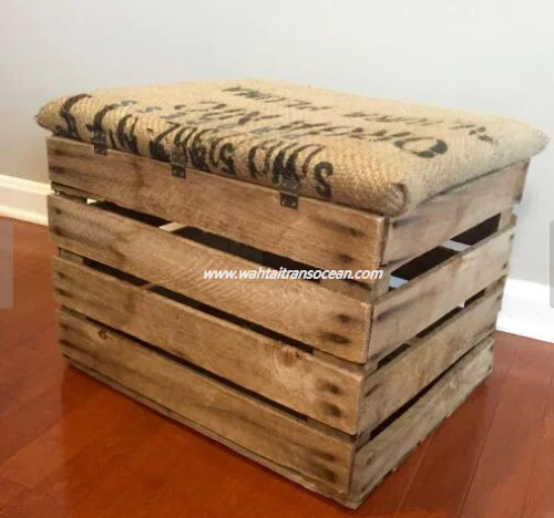 Деревянный ящик для хранения мешковины, кофейный мешок, тумбочка, деревенский фермерский Декор/винтажный деревенский табурет