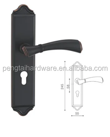 
Wooden room door handle rose lock mortise with circle escutcheon 