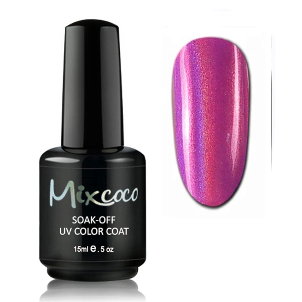 Mixcoco New Arrival Chrome Powder Colors Laser Gel Polish Holographic Gel promotion hema free sample nails unas salon supplies