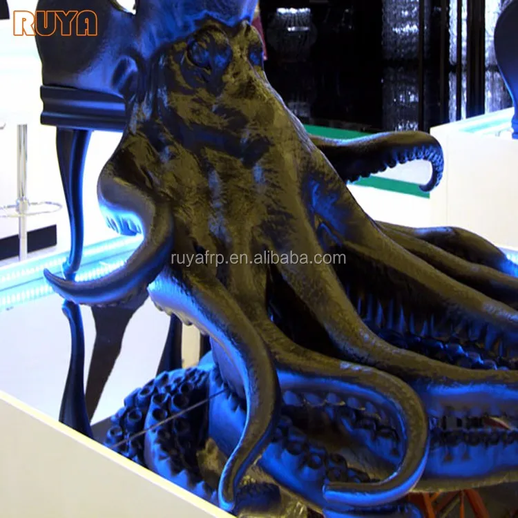 Fibreglass furniture designer animal octopus chair carbon finishing with leather gaming room decor