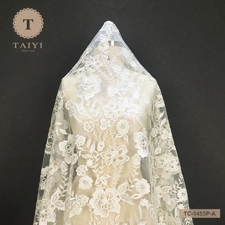 2018 High Quality Hot Sale White Lace Fabric Embroidery