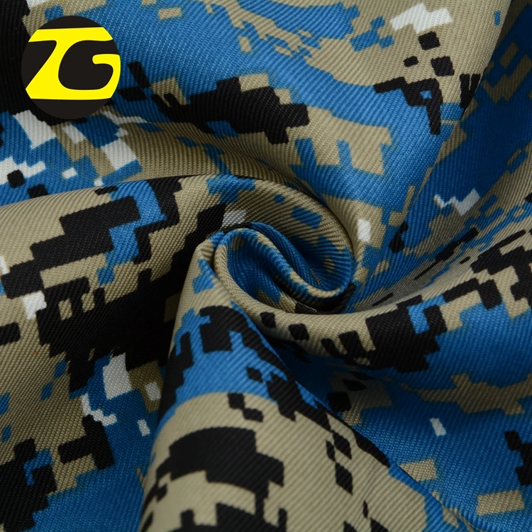 
Shaoxing textile supplier smooth camouflage printed cotton gabardine overall fabric 