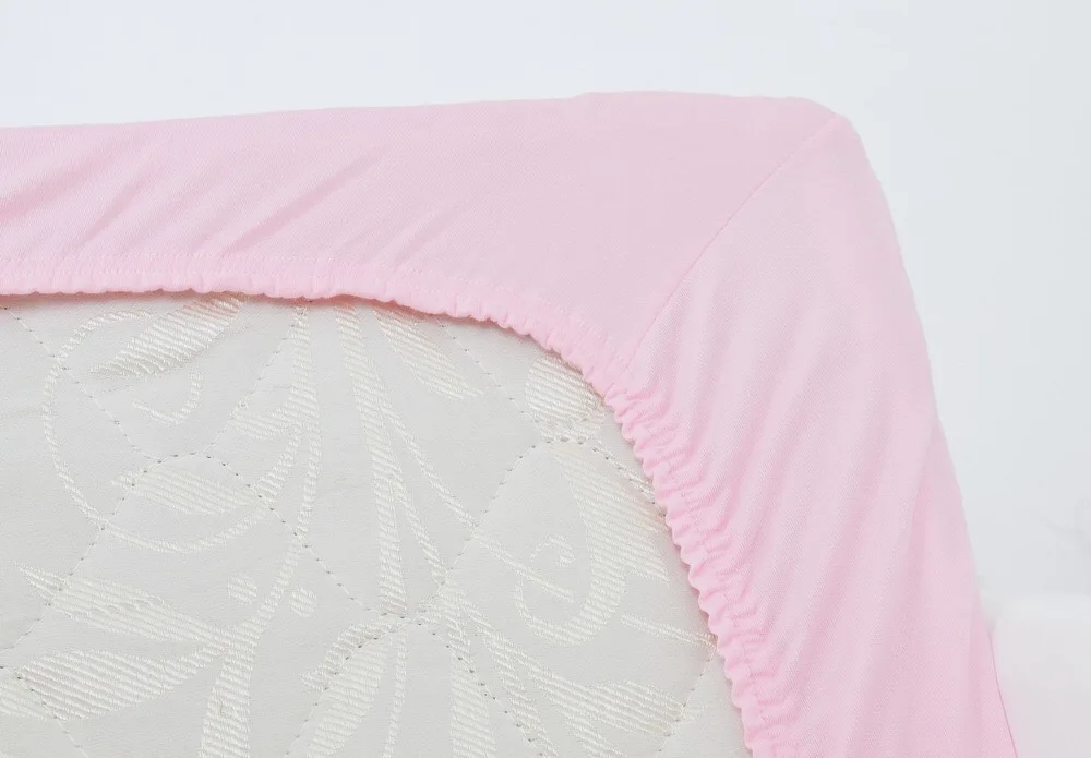 
Amazon Hot Sale Newborn Baby Crib Dyed Bedding Knitted Plain Cotton Jersey Fitted Sheet 