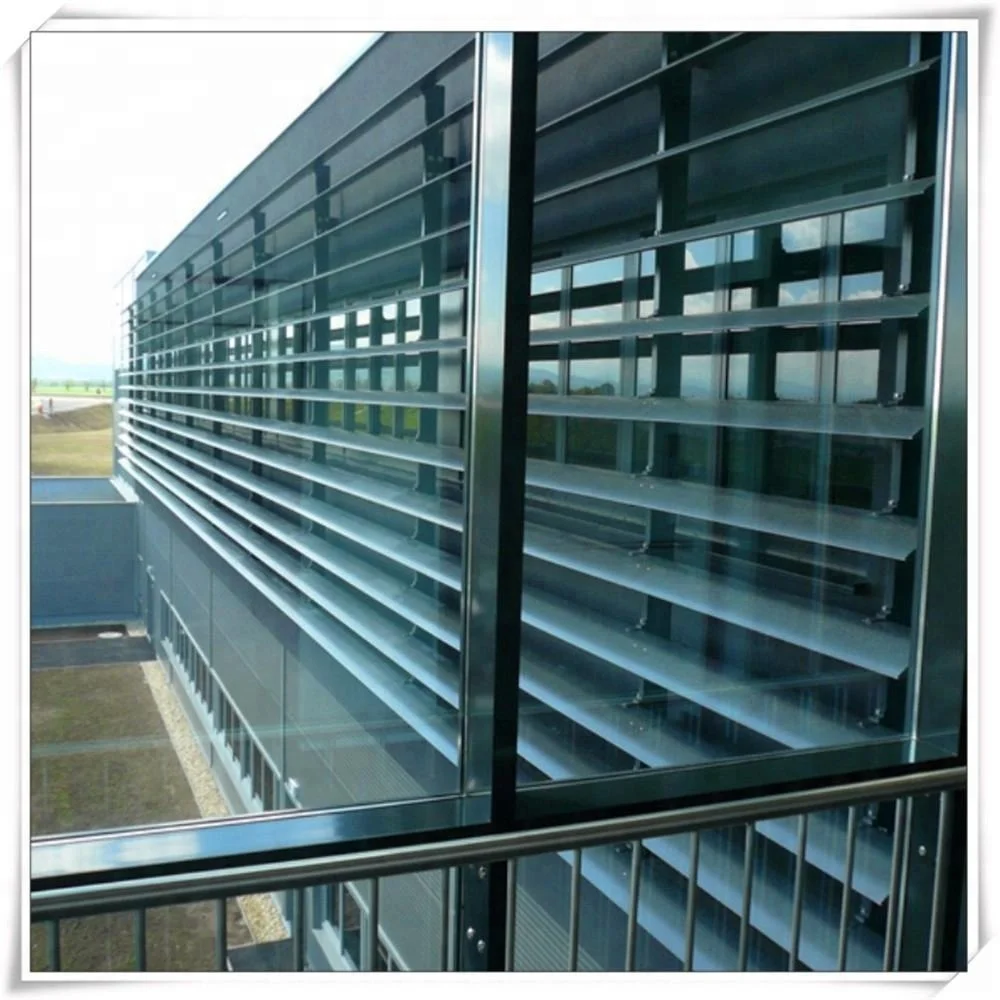 
customized motorized and fixed exterior aerofoil louver sun shading aluminium louver panel Sunshading Louver Sun shading 