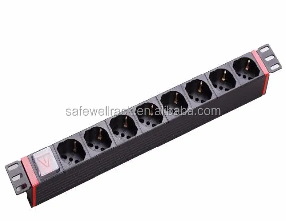 
Safewell 1U 19inch network rack Italy type pdu socket  (60624358435)