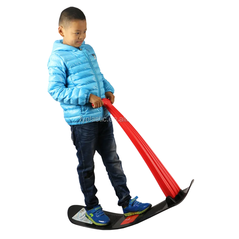 Kids Snow Scooter Ski Scooter Fold-up Snowboard Sledge Folding Sliding Ski Snowboard with Grip Handle Snow Sled
