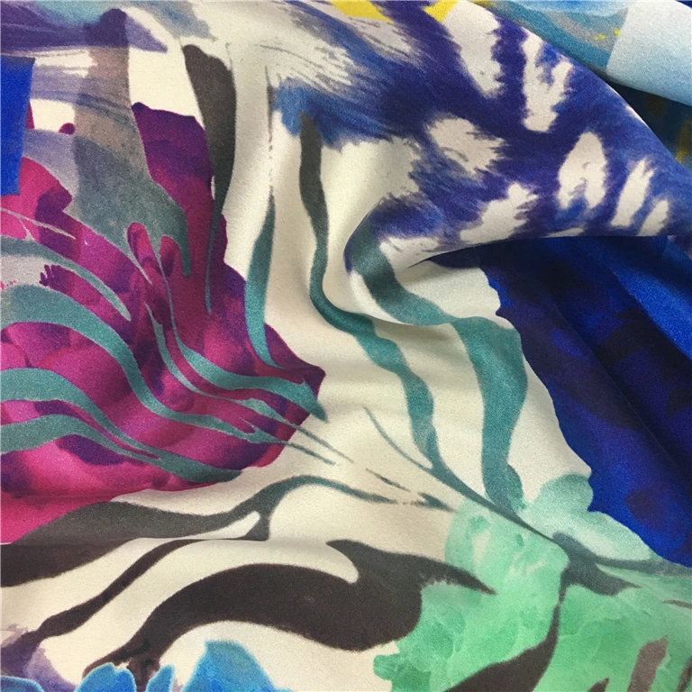 Wholesale high quality competitive price custom digital printing moroccan silk clothes fabric