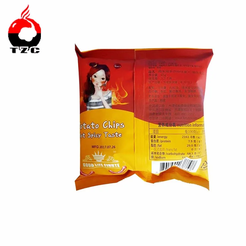 gravure printing back side sealing nacho chips packaging bags