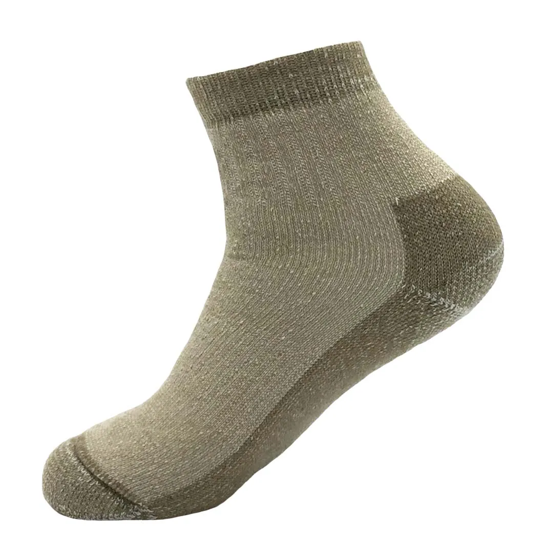 Y-003  Khaki classic style cotton men prima sport short ankle socks