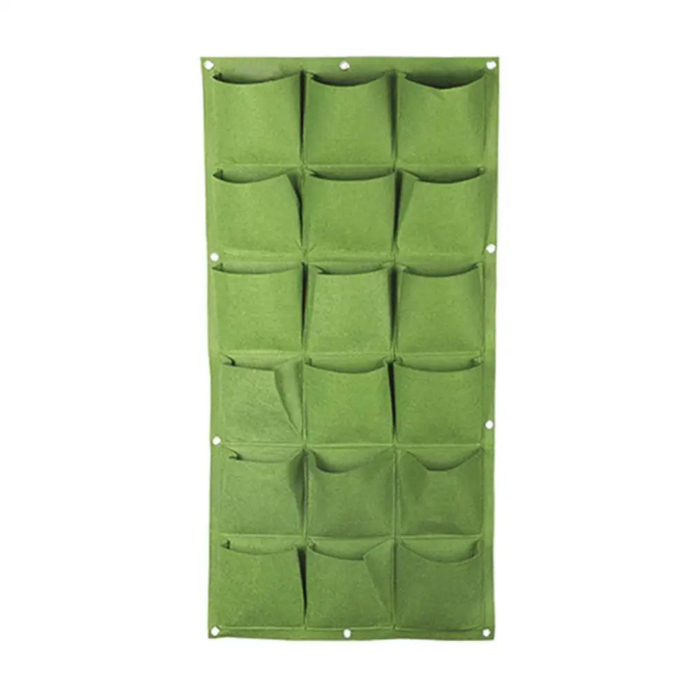 Flower Pots Planter On Wall Hanging Vertical Felt Gardening Plant Decor Green Field Grow Container Bags