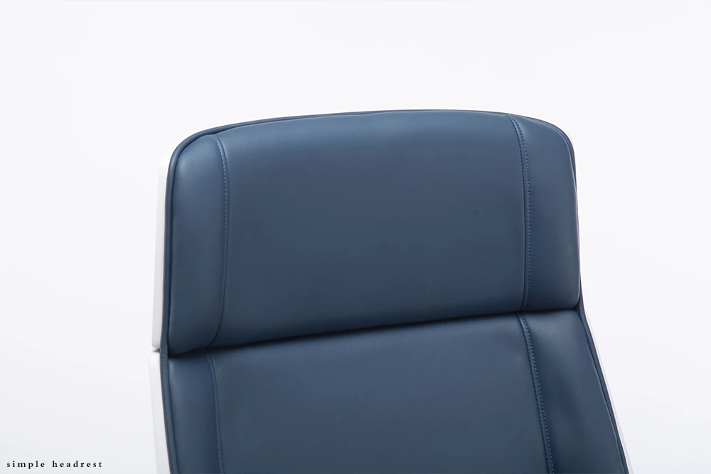 Walnut veneer Navy blue leather low back conference room staff office chairs