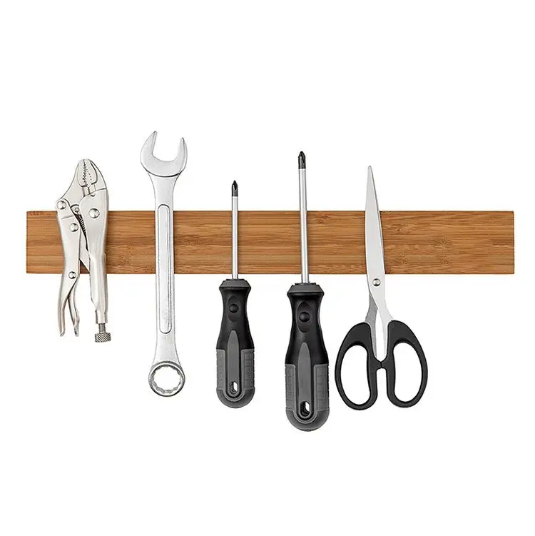 Solid Bamboo Magnetic Knife Holder Wood Wall Mounted Knife Strip Multi-purpose Usage knife magnetic holder