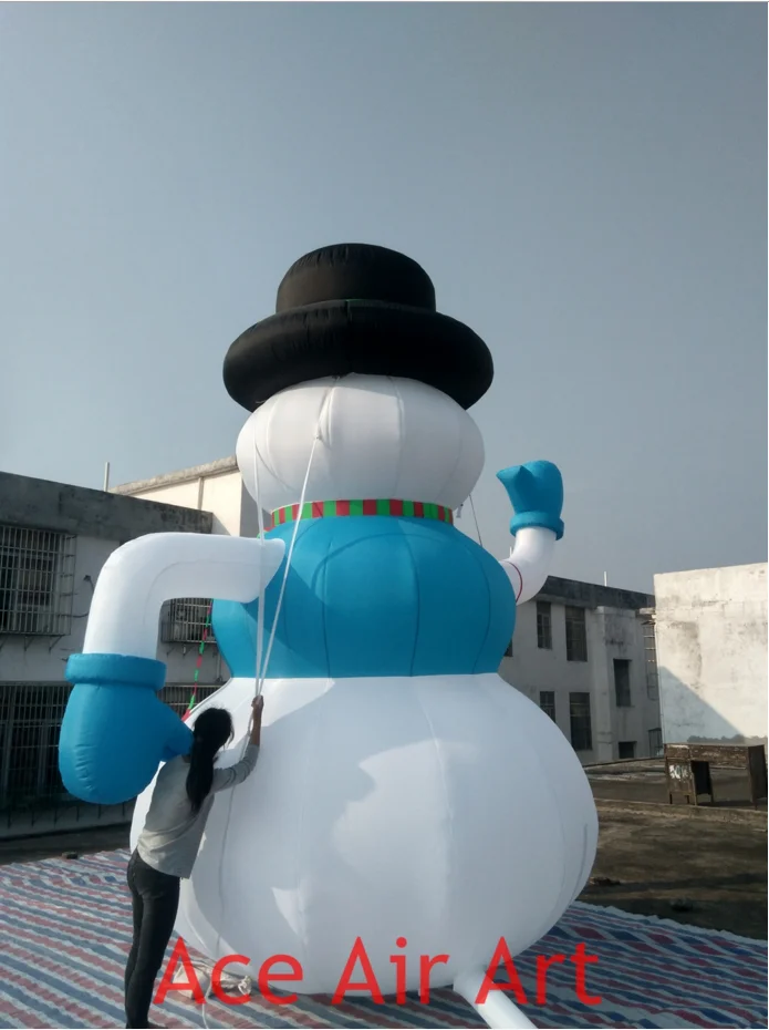 Large Inflatable Christmas Snowman Decoration with LED Lamp Model Air Blower Accessories 1-Year Warranty for Rental