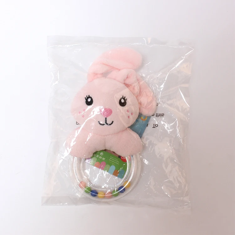 Sheep Fox Rabbit Loop Plastic Rattle Ring Babies toy B004