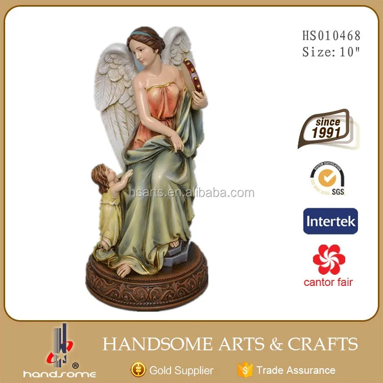 Promotional Personality resin guardian angel with feather small fairy figurines angel statue